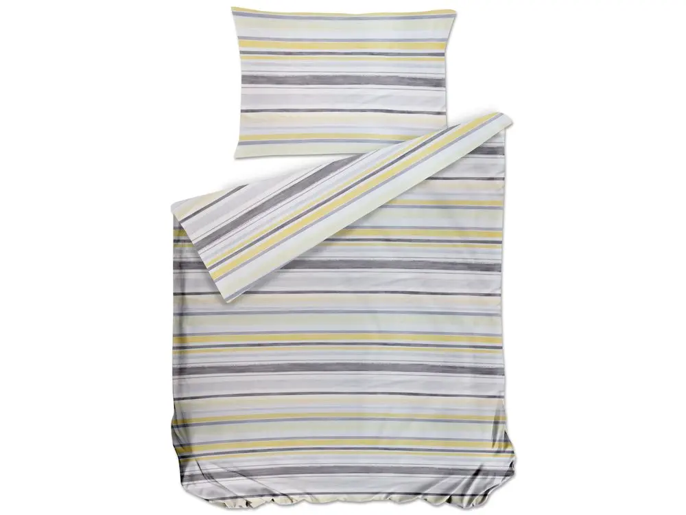 Bierbaum povlečení bavlněný satén 3327 Stripe Yellow 140x200/70x90 cm