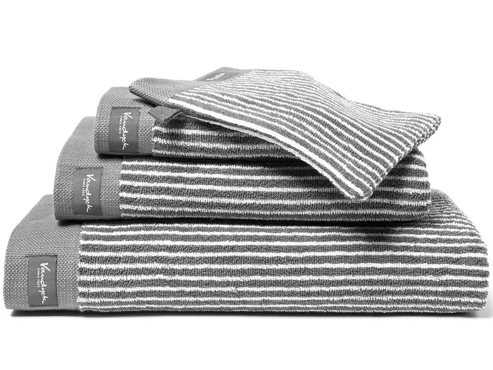 Vandyck Ručník Home Petit Ligne Mole grey - šedá -