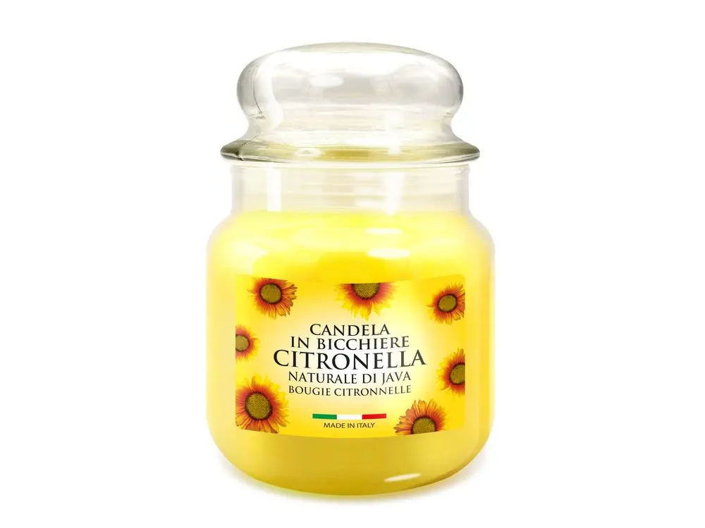 Petali Citronella vonná svíčka ve skle s víčkem - hoření 65h