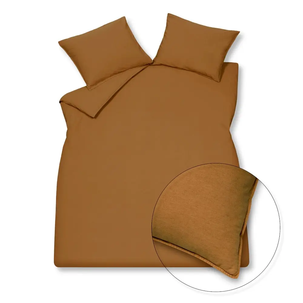 Vandyck Luxusní bavlněné povlečení VANDYCK Washed Cotton Cognac
