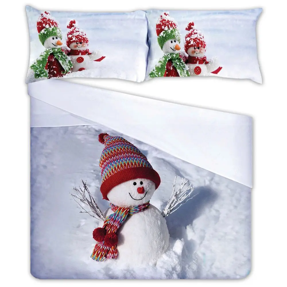 Gipetex Natural Dream 3D italské povlečení 100% bavlna Pupazo di Neve - Sněhulák