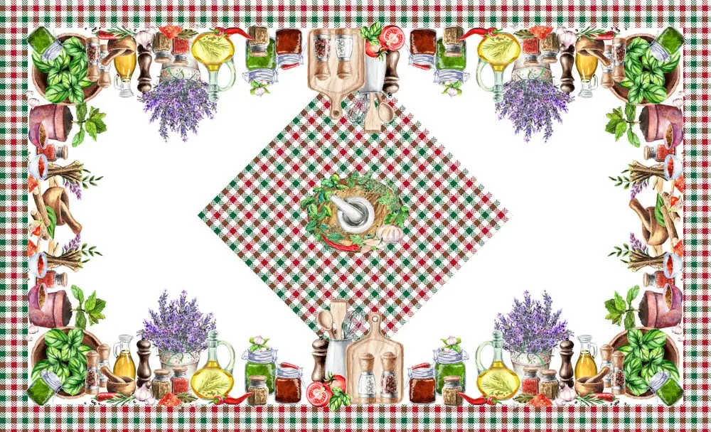 Gipetex Natural Dream Bavlněný ubrus s 3D tiskem Spices