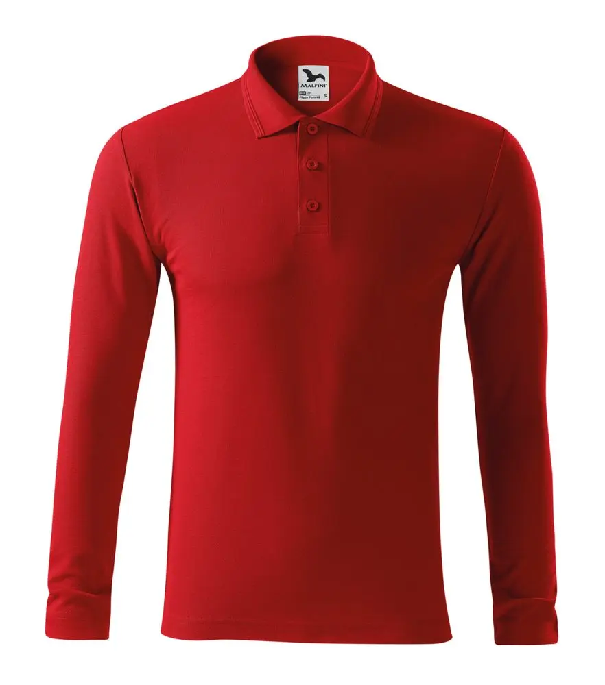 221 Pique Polo LS polokošile pánská červená vel. 3XL