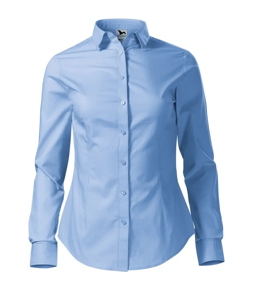 MALFINI® Dámská popelínová košile Style Malfini v projmuté střihu, dlouhý rukáv Barva: modrá nebeská, Velikost: XS