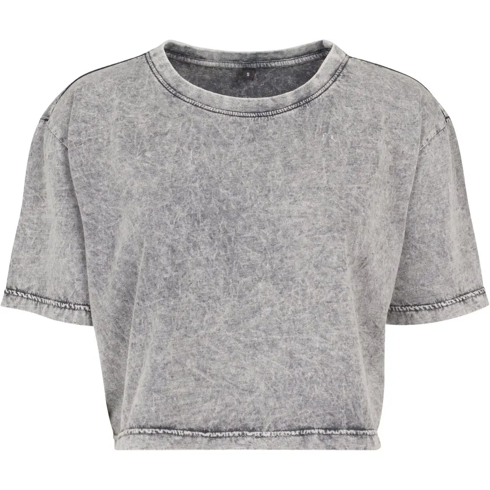 Build Your Brand Dámské crop top tričko Acid Washed -