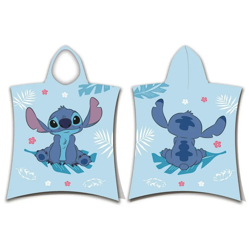 Jerry Fabrics Plážová osuška pončo Lilo and Stitch Blue 50x115 cm