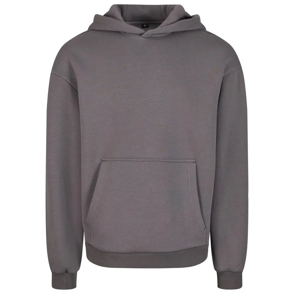 Build Your Brand Hebká pánská mikina přes hlavu Fluffy - Magnet | 2XL