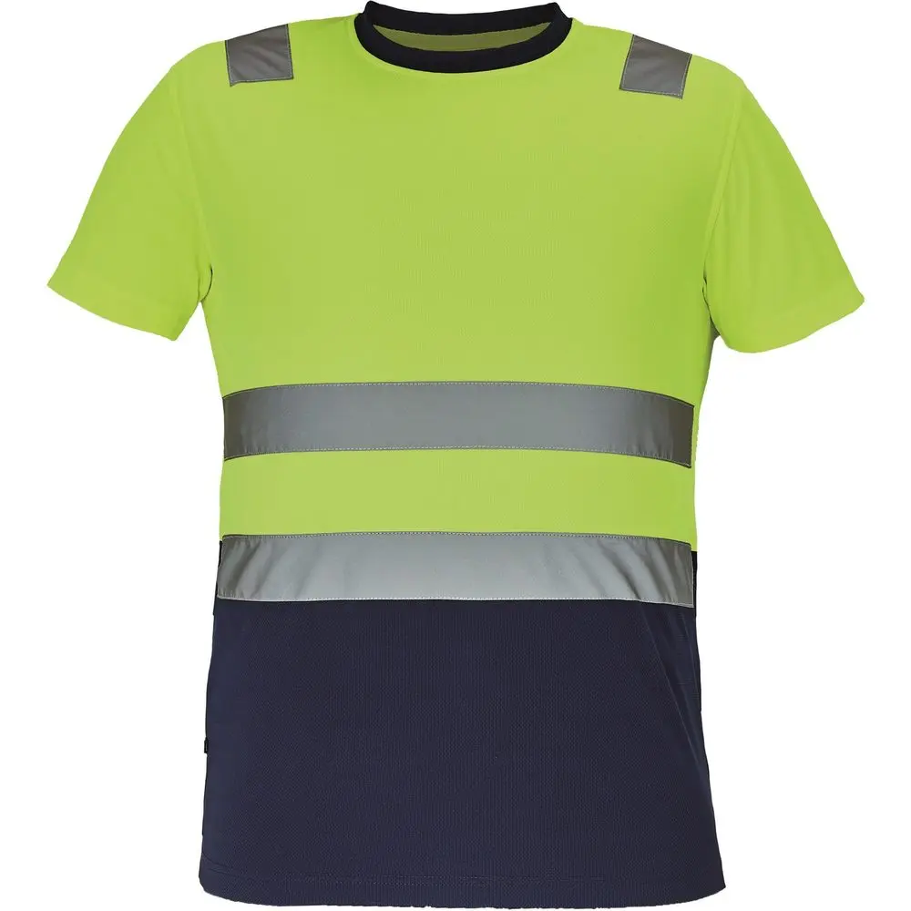 Cerva Pánské reflexní tričko MONZON - Žlutá / tmavě modrá | 2XL