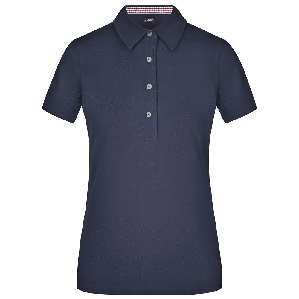 Daiber Elegantní dámská polokošile JN969 - Tmavě modrá / červená / tmavě modrá / bílá | XL