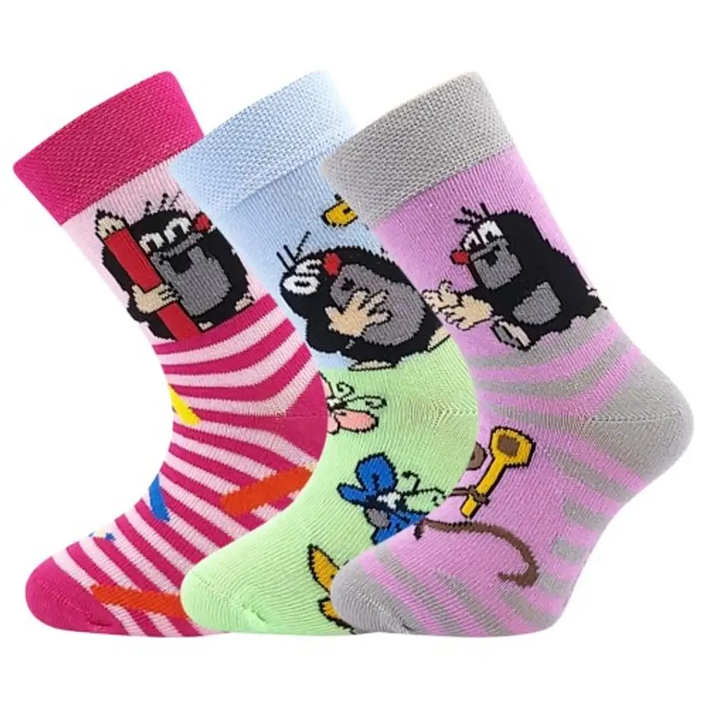 3PACK dívčí ponožky Boma - Krtek holka, mix barev Barva: Mix barev, Velikost: