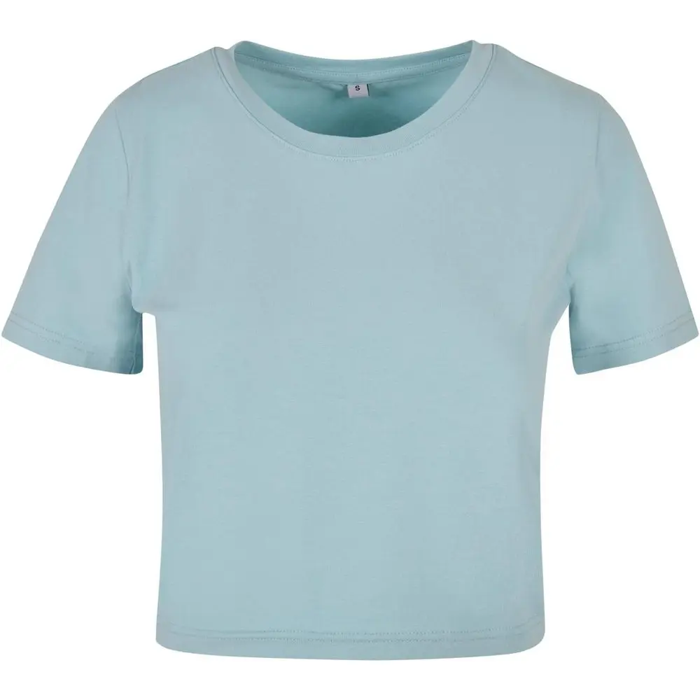 Build Your Brand Dámské crop top tričko s krátkým rukávem - Ocean | 4XL