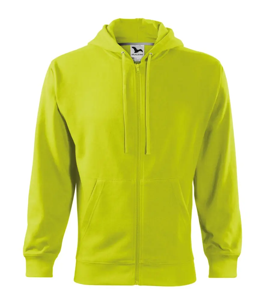 MALFINI Pánská mikina Trendy Zipper - Limetková | XL