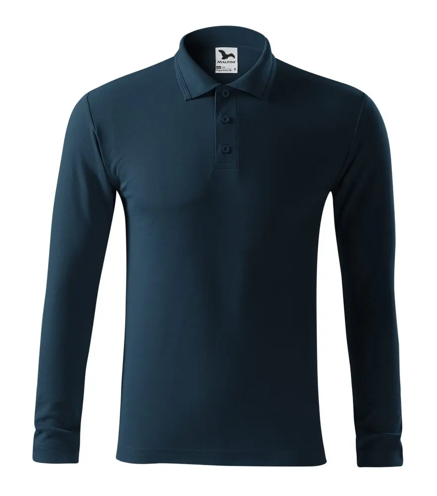 221 Pique Polo LS polokošile pánská námořní modrá vel. M