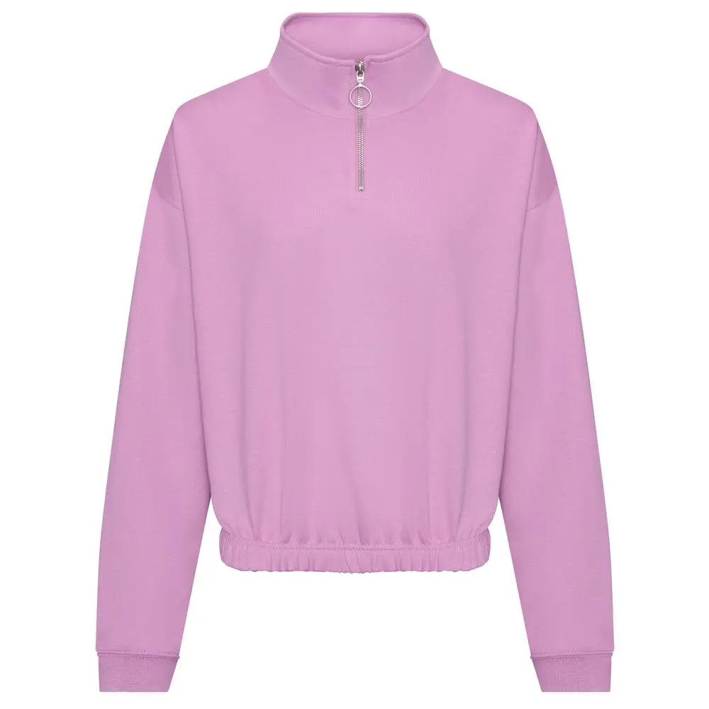Just Hoods Dámská crop top mikina s krátkým zipem -