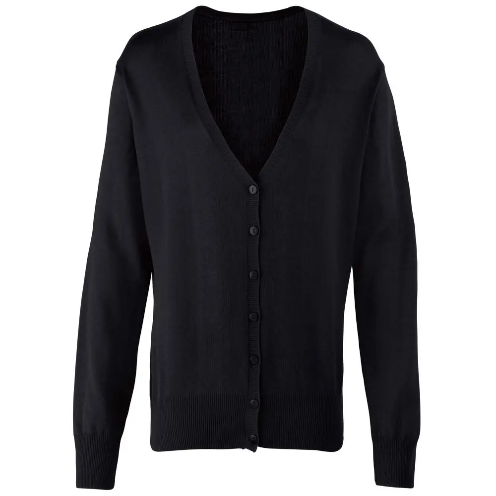 Premier Workwear Dámský pletený svetr s výstřihem do véčka Barva: černá, Velikost: S PW697