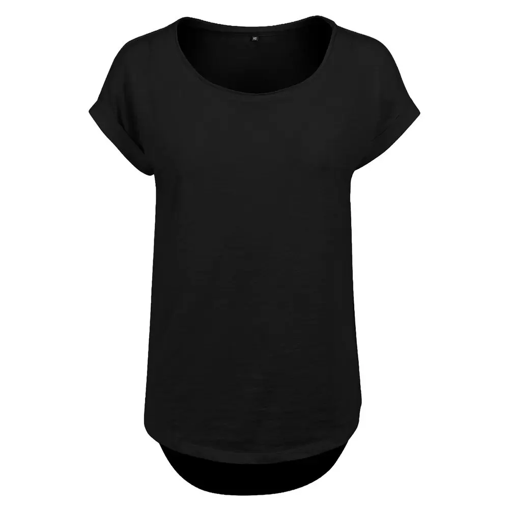 Build Your Brand Dámské tričko s prodlouženým zadním dílem - Černá | 2XL