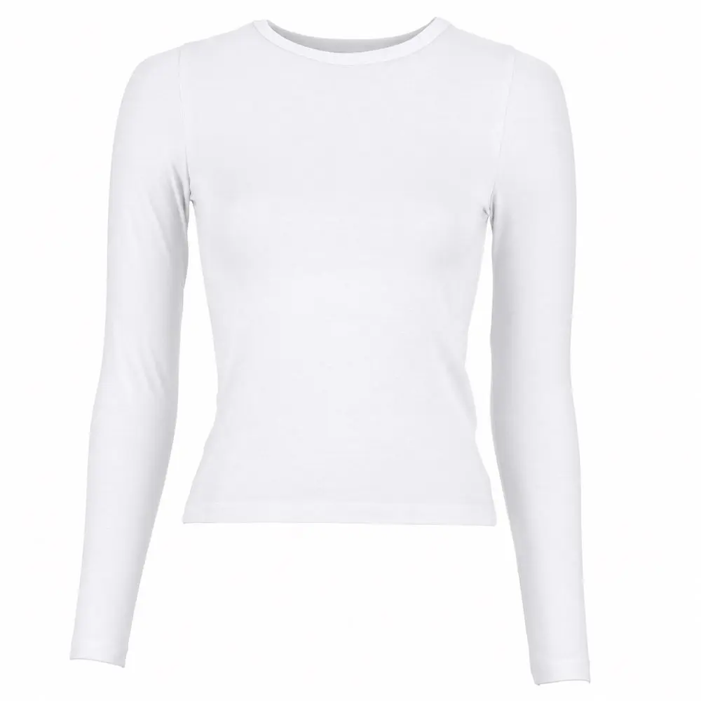 Build Your Brand Dámské tričko s dlouhým rukávem Ultra Slim - Bílá | 2XL
