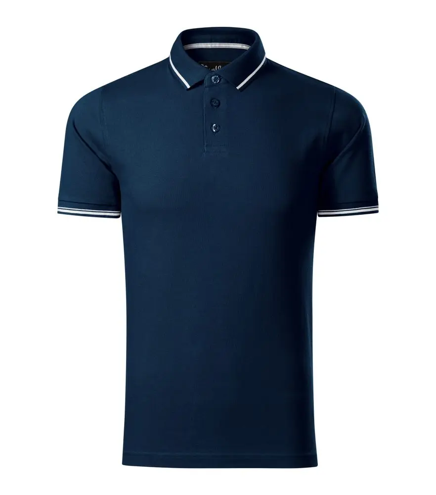 MALFINI Premium® Přiléhavá pánská polokošile s kontrastními proužky Perfection Barva: modrá námořní, Velikost: XL