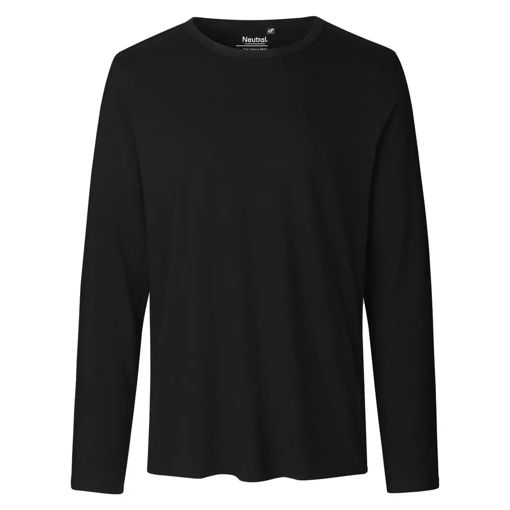 Neutral Moderní pánské organické triko s dlouhými rukávy Barva: černá, Velikost: 3XL NE61050