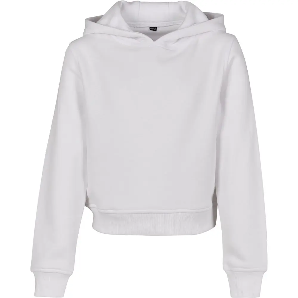 Build Your Brand Dívčí crop top mikina s kapucí -