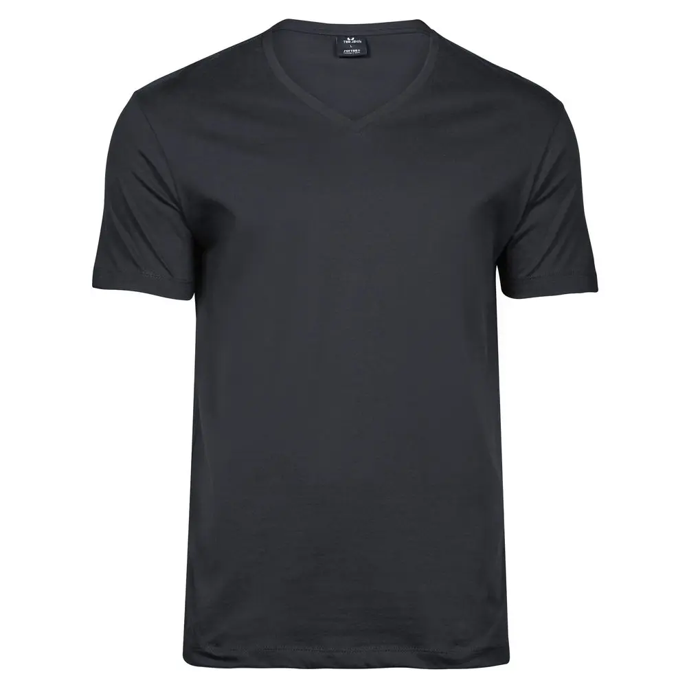 Tee Jays Pánské tričko s krátkým rukávem s výstřihem do V Sof Tee - Černá | XL