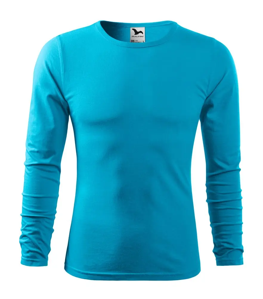 MALFINI Pánské tričko s dlouhým rukávem Fit-T Long Sleeve - Tyrkysová | 2XL