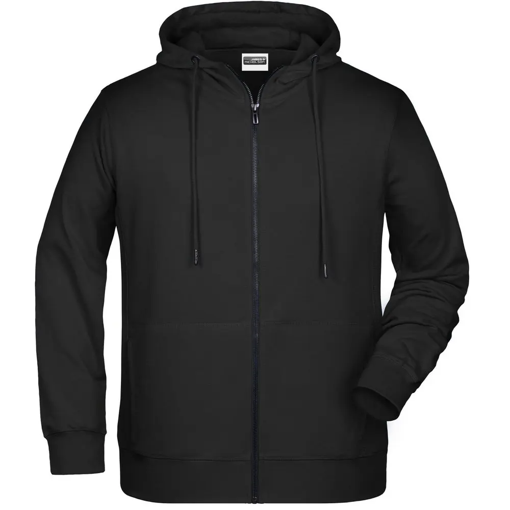 Daiber Pánská mikina na zip z biobavlny 8026 - Černá | 2XL