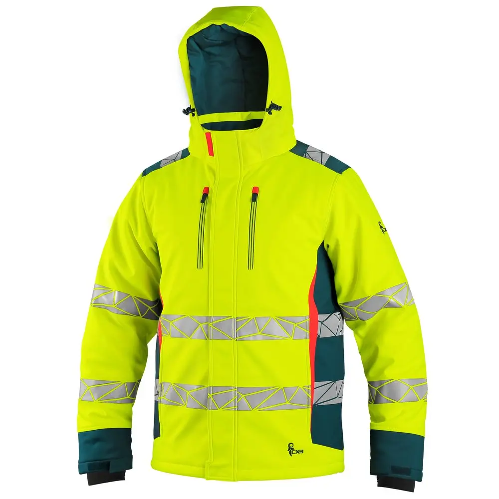 CXS BEDFORD pánská softshellová Bunda reflexní zimní žlutá/modrá L 54-L