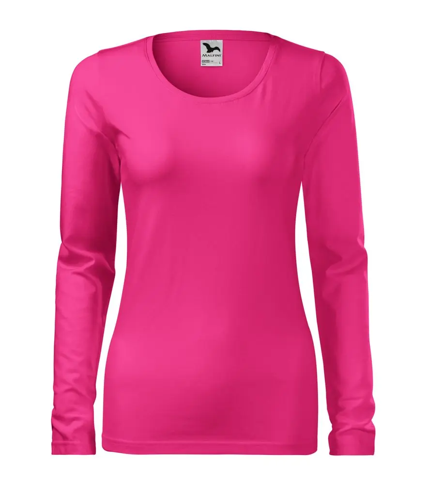 MALFINI Dámské tričko s dlouhým rukávem Slim - Purpurová | XL