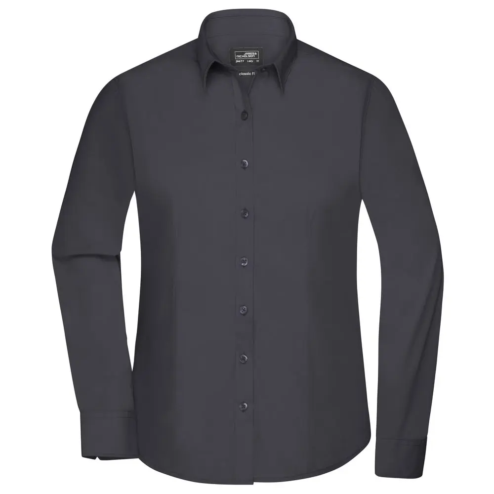 Daiber Dámská košile s dlouhým rukávem JN677 - Tmavě šedá | 2XL