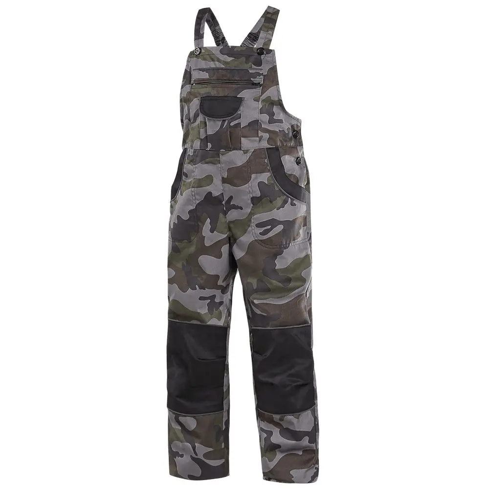 CXS CAMO dětské Kalhoty s laclem camouflage zelená