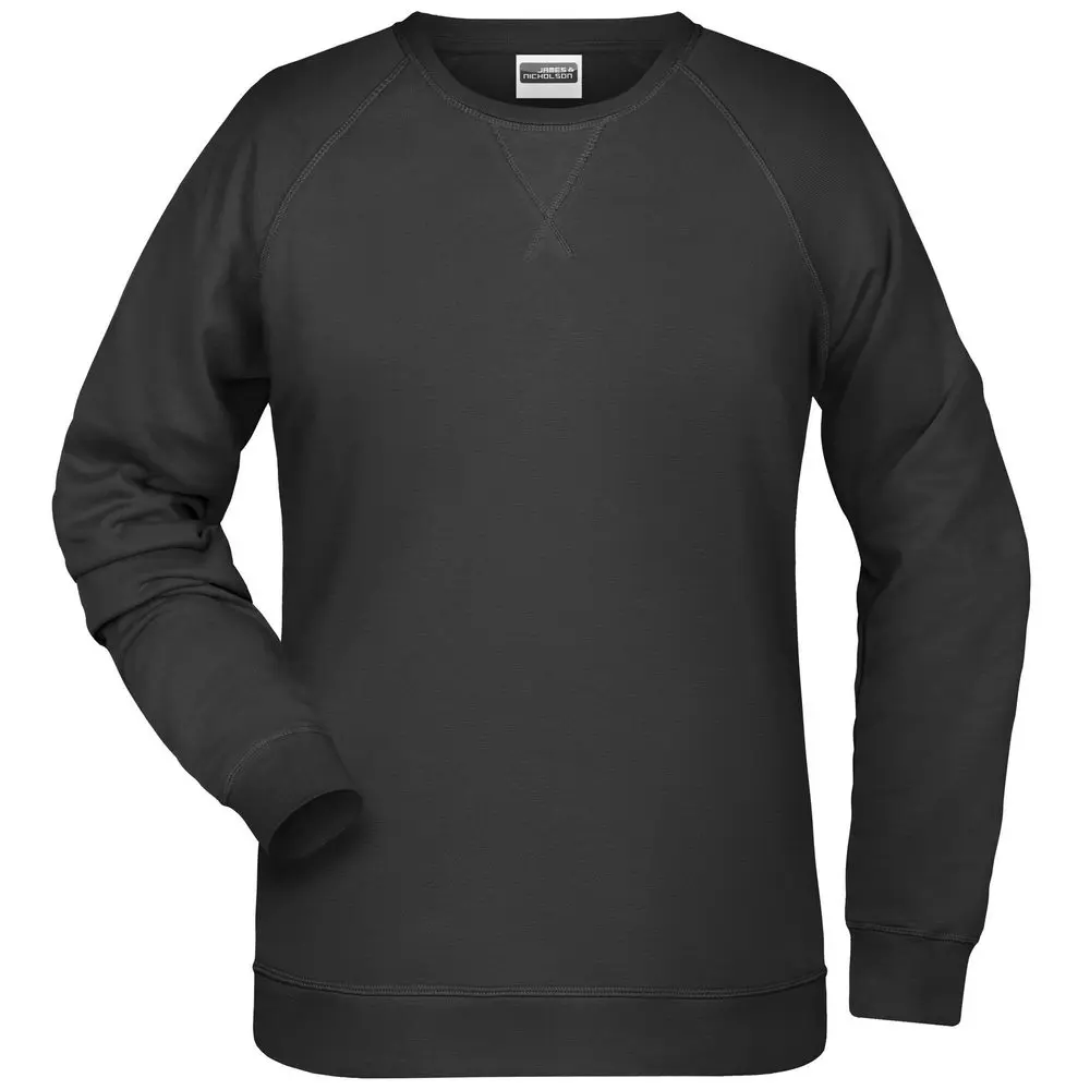 Daiber Dámská mikina bez kapuce z biobavlny 8021 - Černá | 2XL