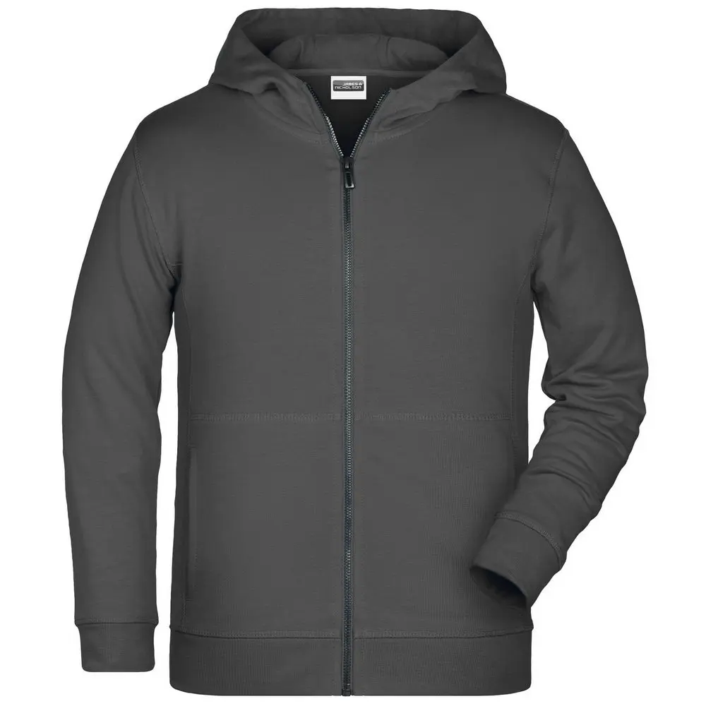 Daiber Dětská mikina na zip z biobavlny 8026k - Grafitová | XS