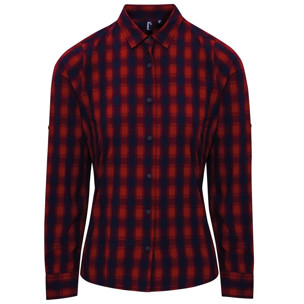 Premier Workwear Dámská bavlněná kostkovaná košile -
