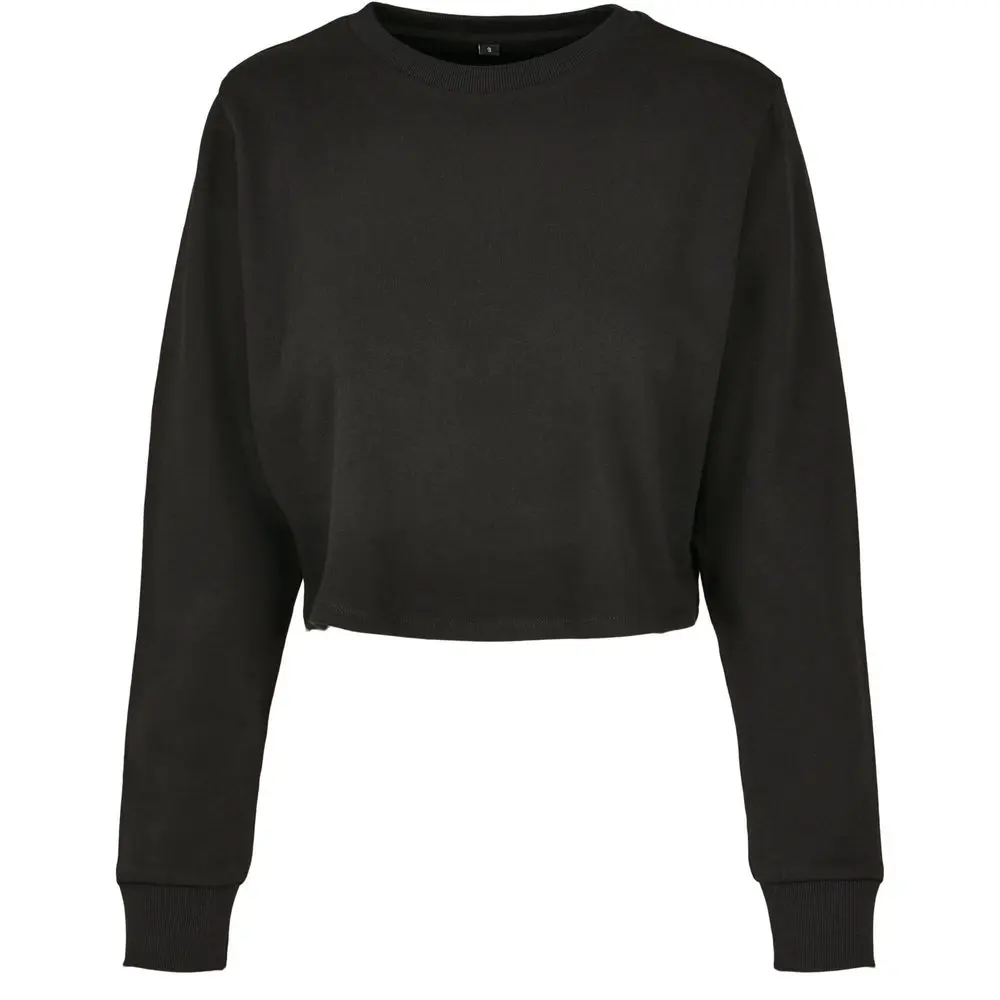 Build Your Brand Dámské crop top tričko s dlouhým rukávem -