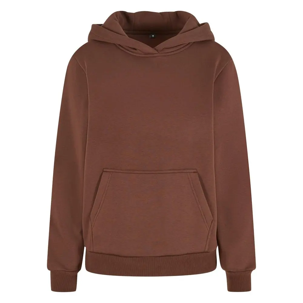 Build Your Brand Hebká dámská mikina přes hlavu Fluffy - Čokoládová | 2XL