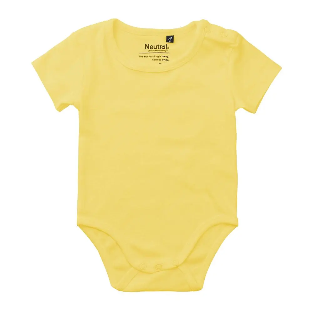 Neutral Dětské body s krátkým rukávem z organické Fairtrade bavlny - Dusty yellow | 62