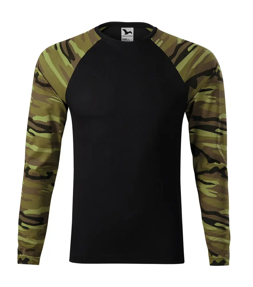 MALFINI Maskáčové tričko s dlouhým rukávem Camouflage LS - Maskáčová