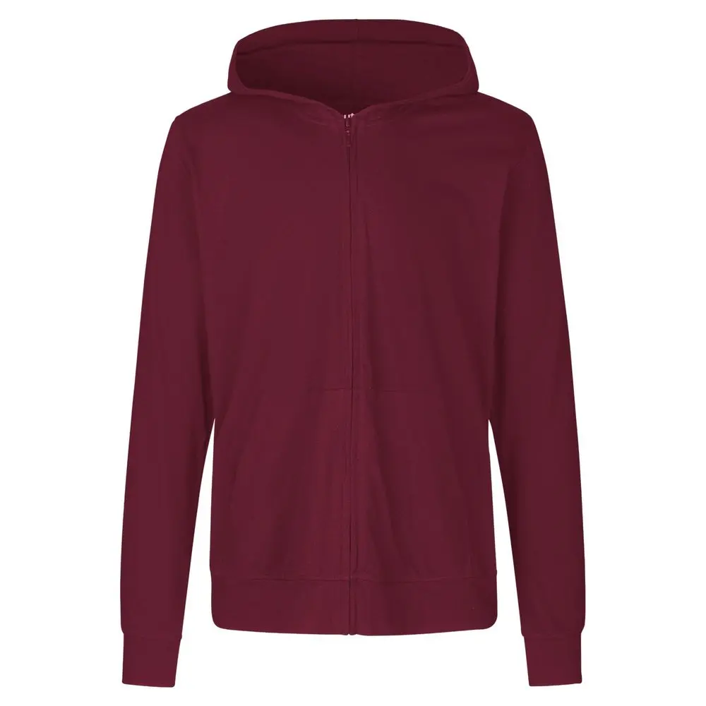 Organická unisex letní mikina Neutral se zipem a kapucí 155 g/m Barva: červená vínová, Velikost: L NE62301