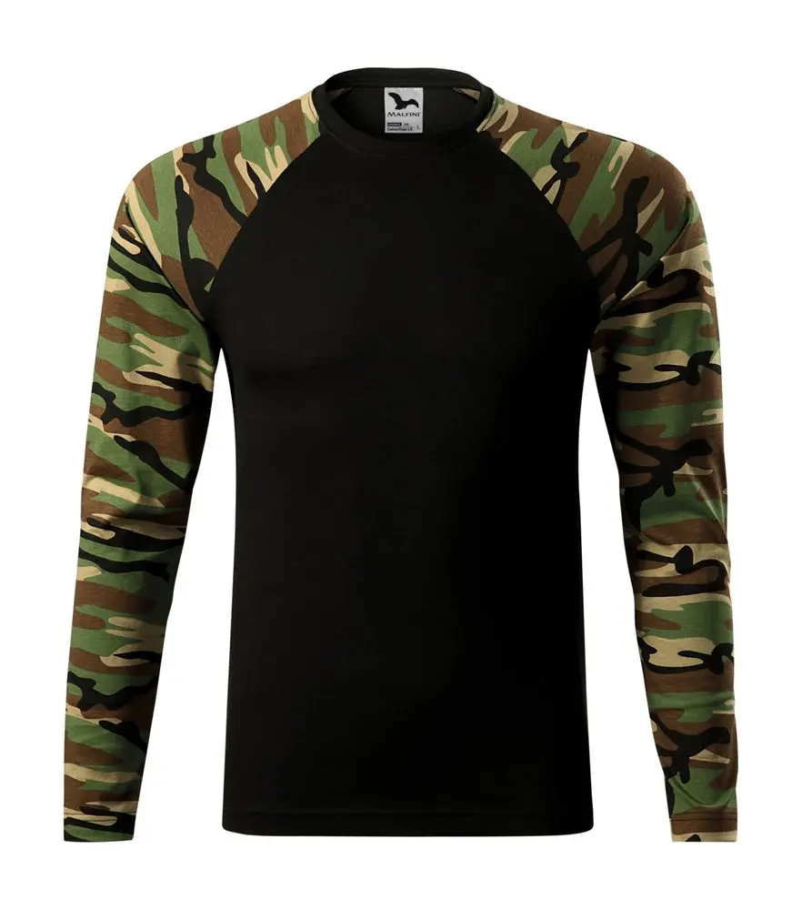 MALFINI Maskáčové tričko s dlouhým rukávem Camouflage LS - Maskáčová