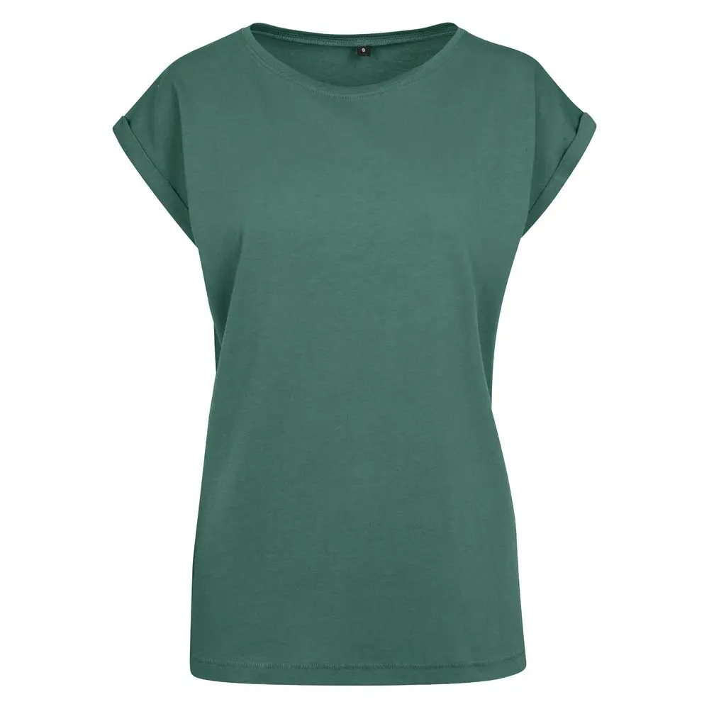 Build Your Brand Volné dámské tričko s ohrnutými rukávy - Pale leaf | 3XL