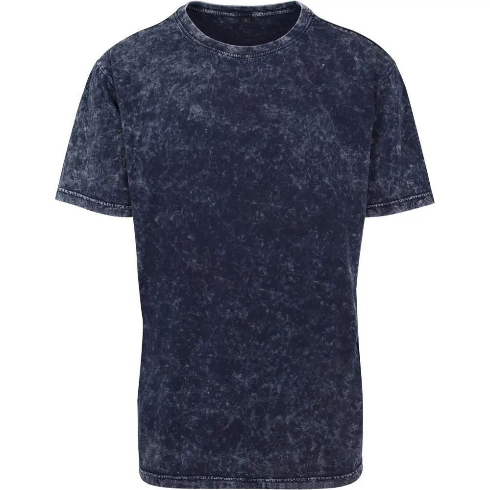 Build Your Brand Pánské tričko Acid Washed - Indigo / bílá | 5XL