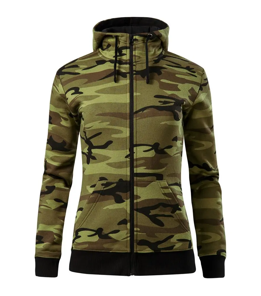 C20  Mikina dámská Camo Zipper camouflage green vel.2XL