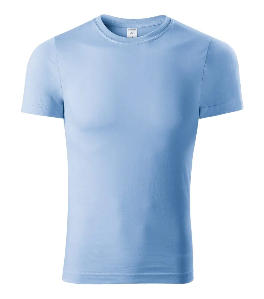 PICCOLIO® Unisex tričko Paint v lehčí gramáži 150 g/m bez bočních švů Barva: Nebesky modrá, Velikost: XL