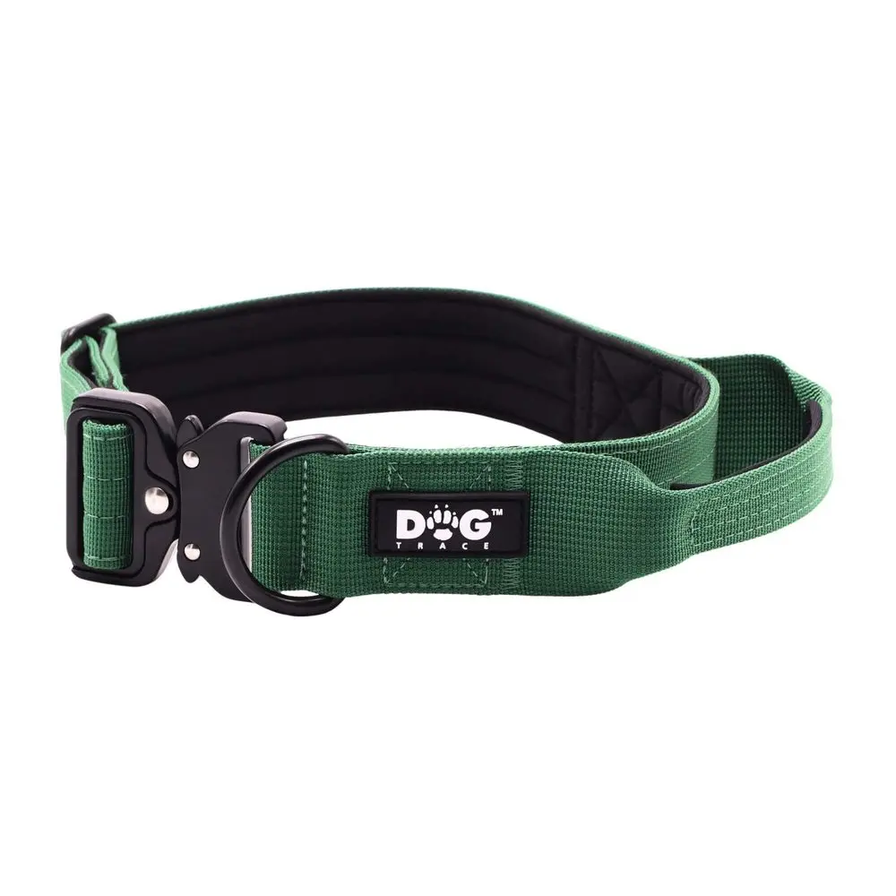 Dogtrace K9 taktický obojek pro psy s rukojetí, zelený - M | P57757