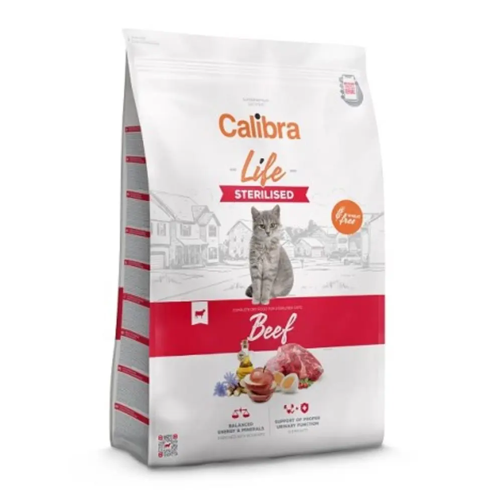 Minimální trvanlivost do 4.6. 2026: Calibra Cat Life Sterilised Beef 6 kg | P59662