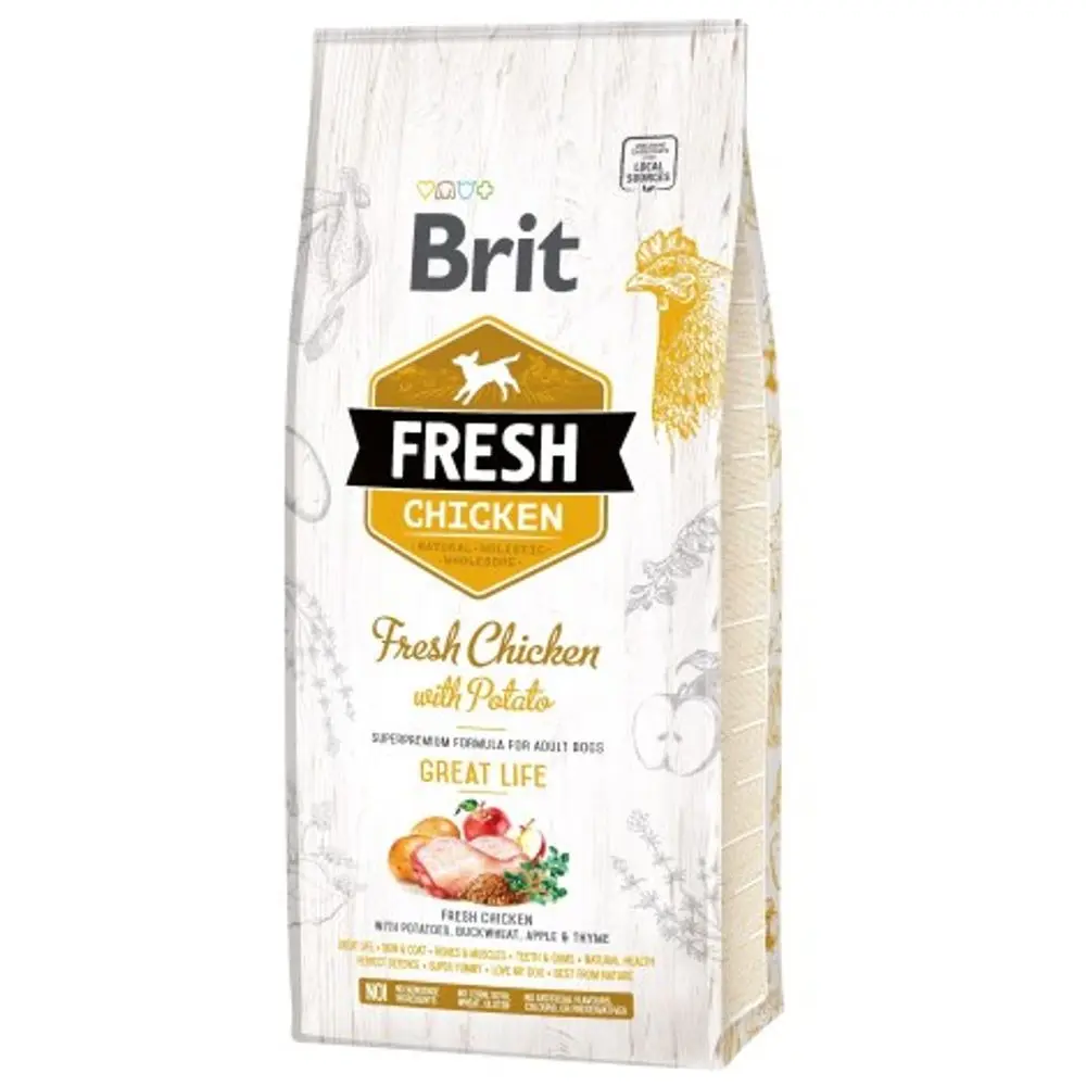 Minimální trvanlivost do 6.9. 2026: Brit Fresh Chicken & Potato Adult Great Life 12 kg | P59714