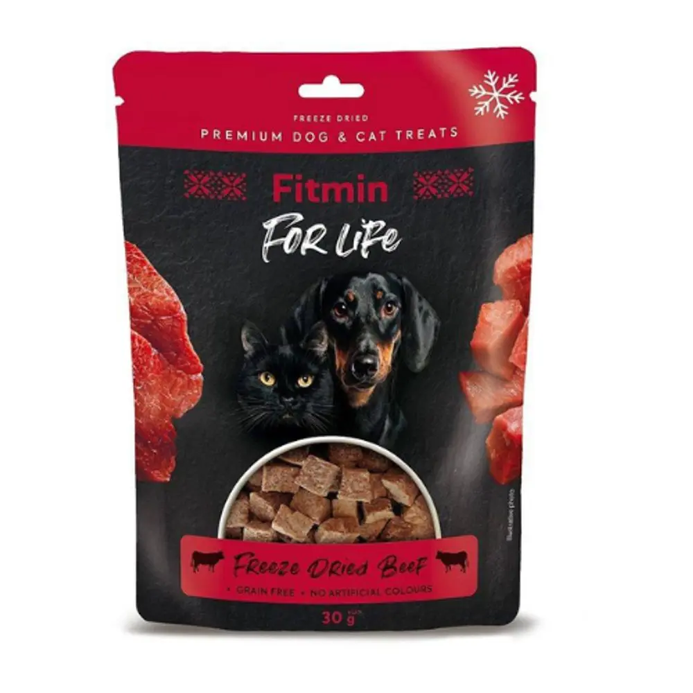 Fitmin For Life dog & cat mrazem sušené maso Beef 10x30g | P59251