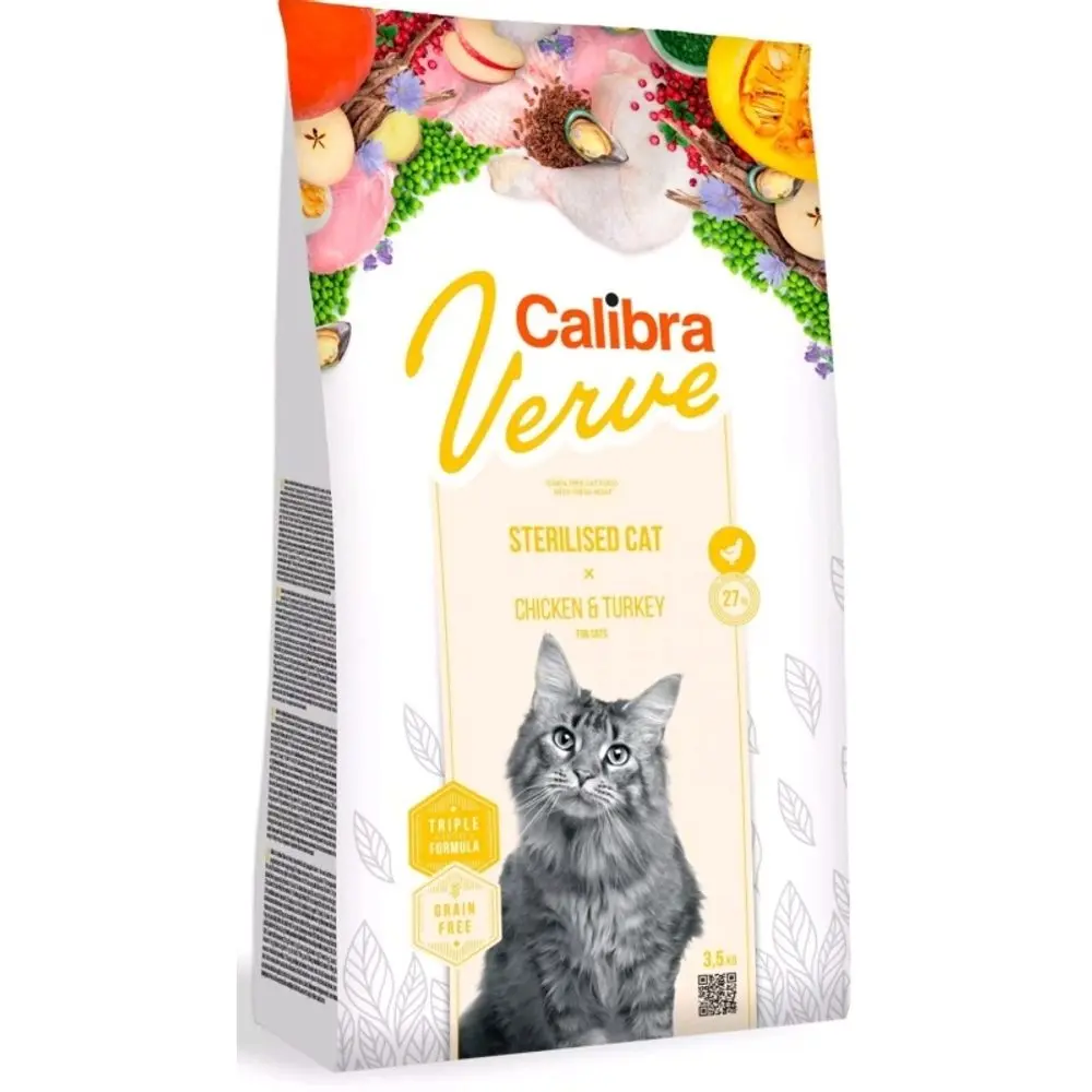 Minimální trvanlivost do 1.3. 2026: Calibra Cat Verve GF Sterilised Chicken & Turkey 3,5 kg | P59342