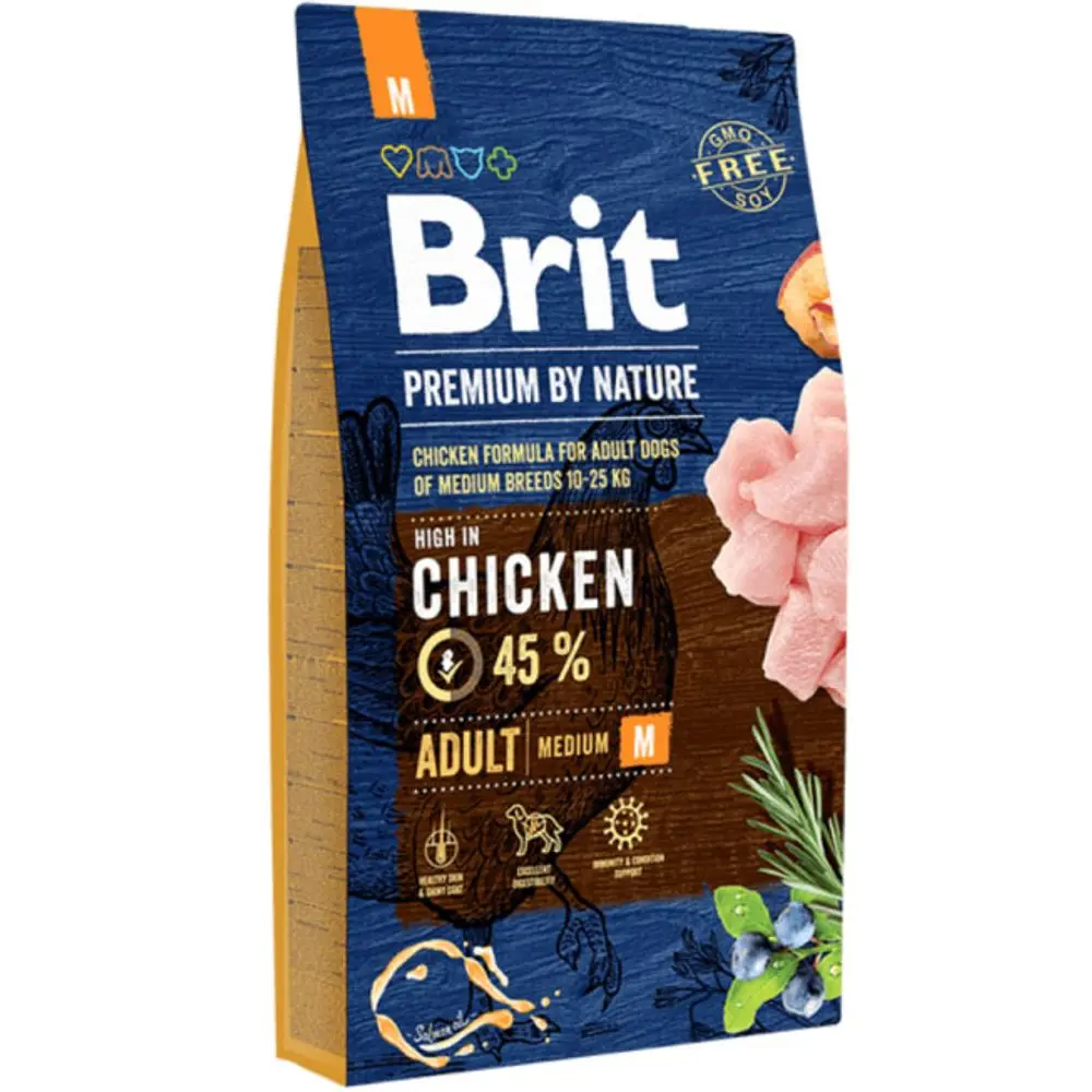 Minimální trvanlivost do 15.8. 2026 Brit Premium by Nature Adult M 8 kg | P59619